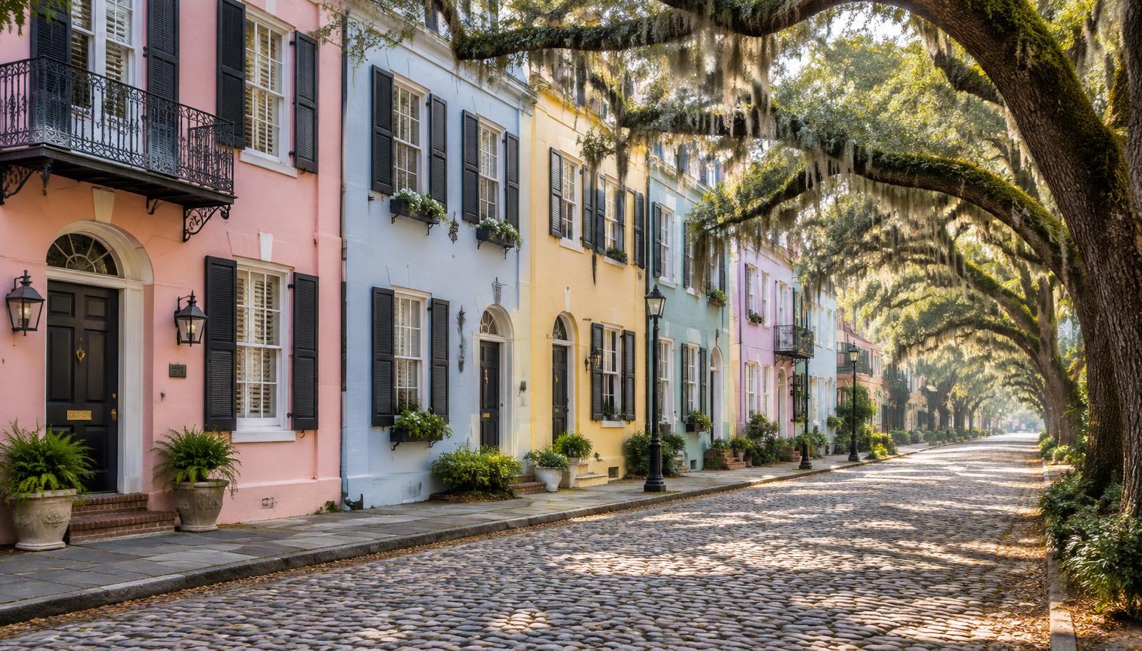 Illustration of Charleston, South Carolina (AI-generated scenery) — not a Flower Fairy project photo.
