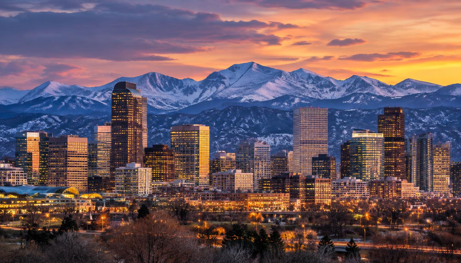 Illustration of Denver, Colorado (AI-generated scenery) — not a Flower Fairy project photo.