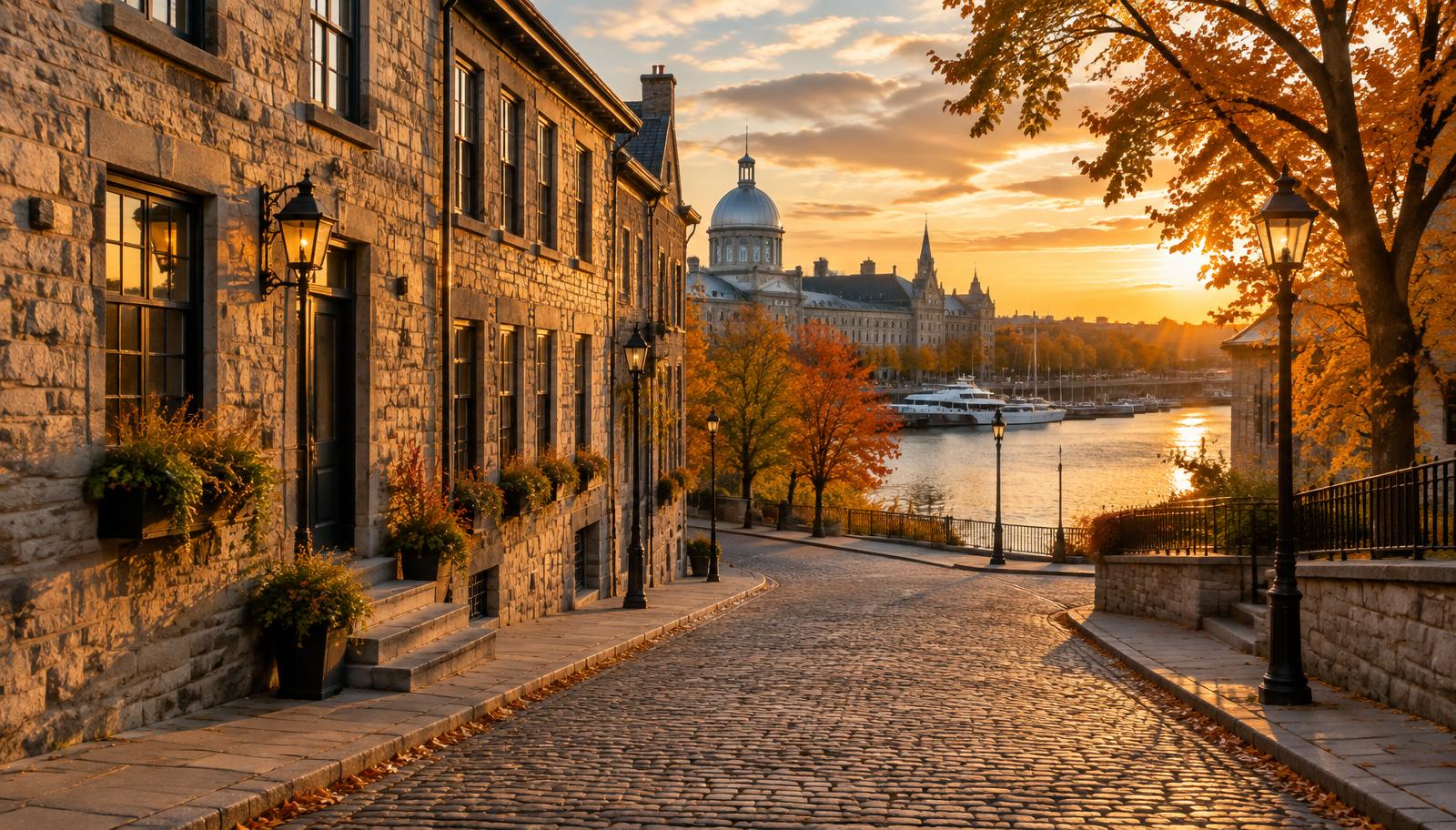 Illustration de Montréal, Québec (paysage généré par IA) — pas une photo d'un projet Flower Fairy.