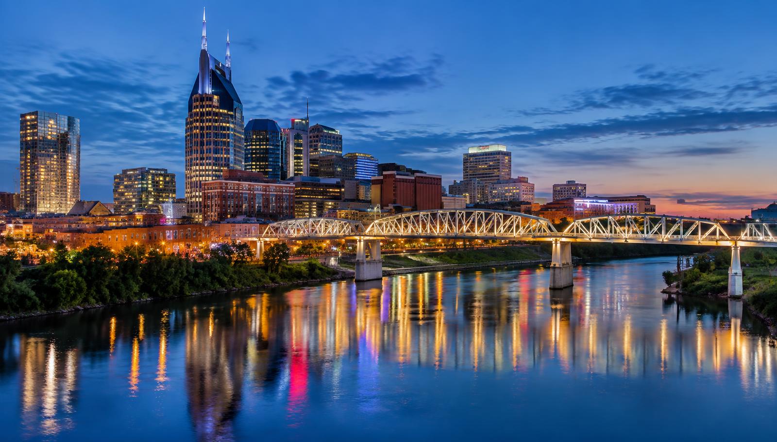 Illustration of Nashville, Tennessee (AI-generated scenery) — not a Flower Fairy project photo.